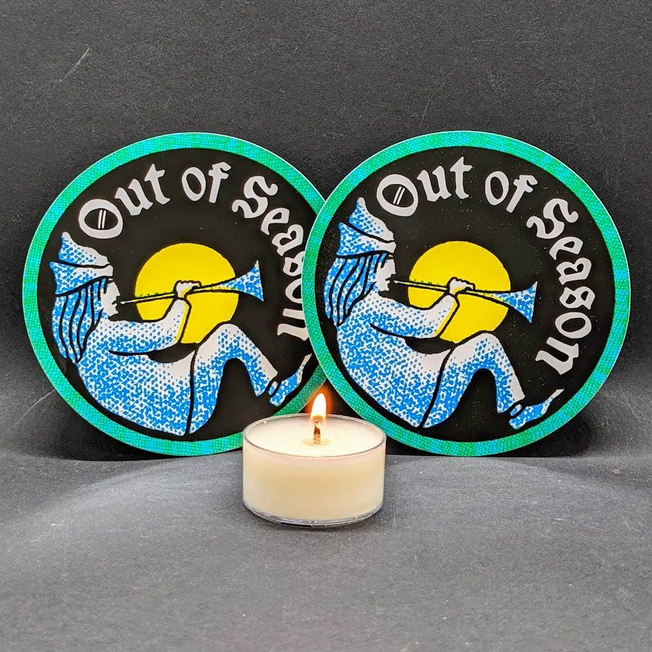 OUT OF SEASON "Spoony Bard" 4 inch stickers (set of 2)