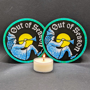 OUT OF SEASON "Spoony Bard" 4 inch stickers (set of 2)