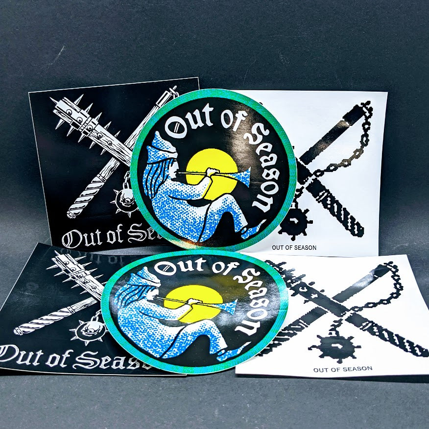 OUT OF SEASON "4 inch sticker pack" (set of 6)