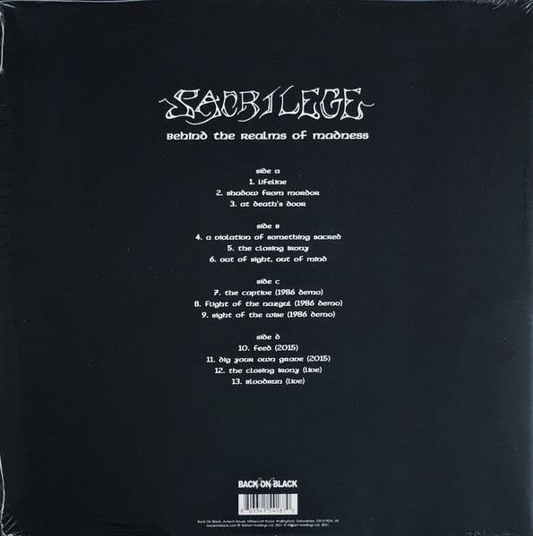 SACRILEGE "Behind The Realms Of Madness" vinyl 2xLP (color, gatefold)