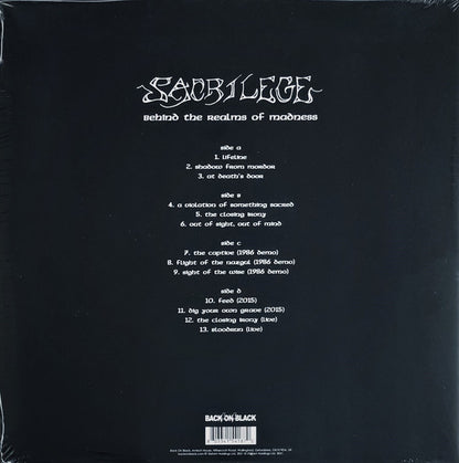 SACRILEGE "Behind The Realms Of Madness" vinyl 2xLP (color, gatefold)