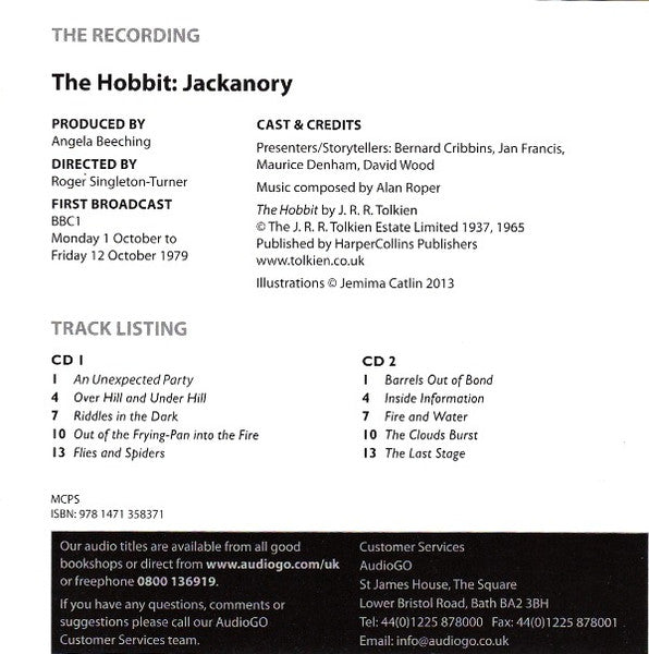 [SOLD OUT] J.R.R. TOLKIEN "The Hobbit: The Classic BBC TV Jackanory Reading" 2xCD [double CD jewel case]