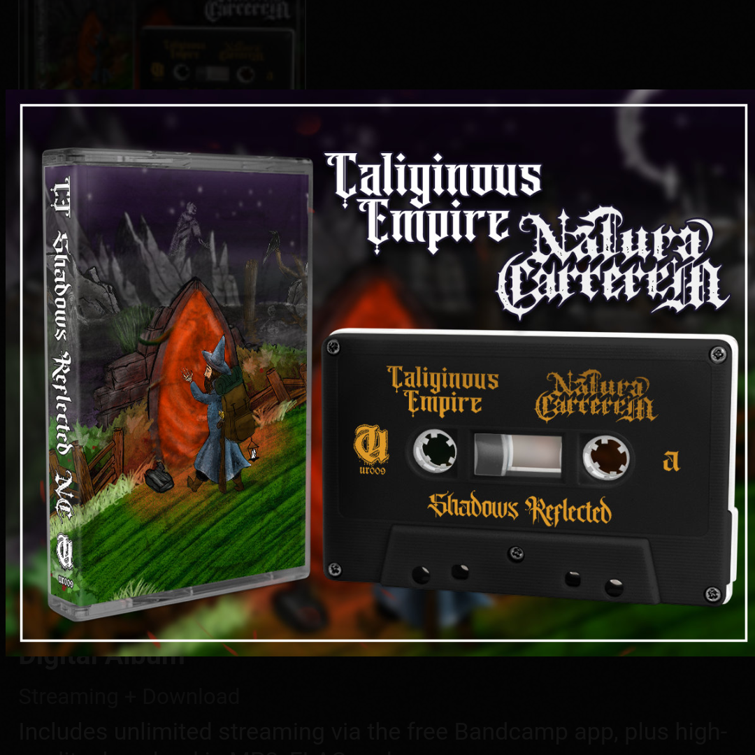 [SOLD OUT] NATURA CARCEREM / CALIGINOUS EMPIRE "Shadows Reflected" cassette tape