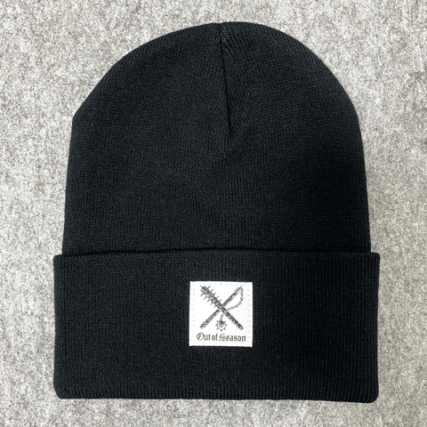 OUT OF SEASON "Logo Patch" Beanie Winter Hat [BLACK]