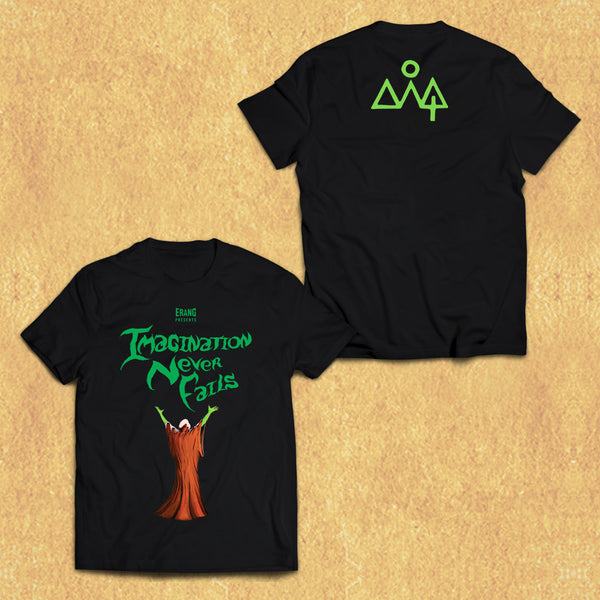 [SOLD OUT] ERANG "Imagination Never Fails (Green Wizard)" T-Shirt [BLACK]