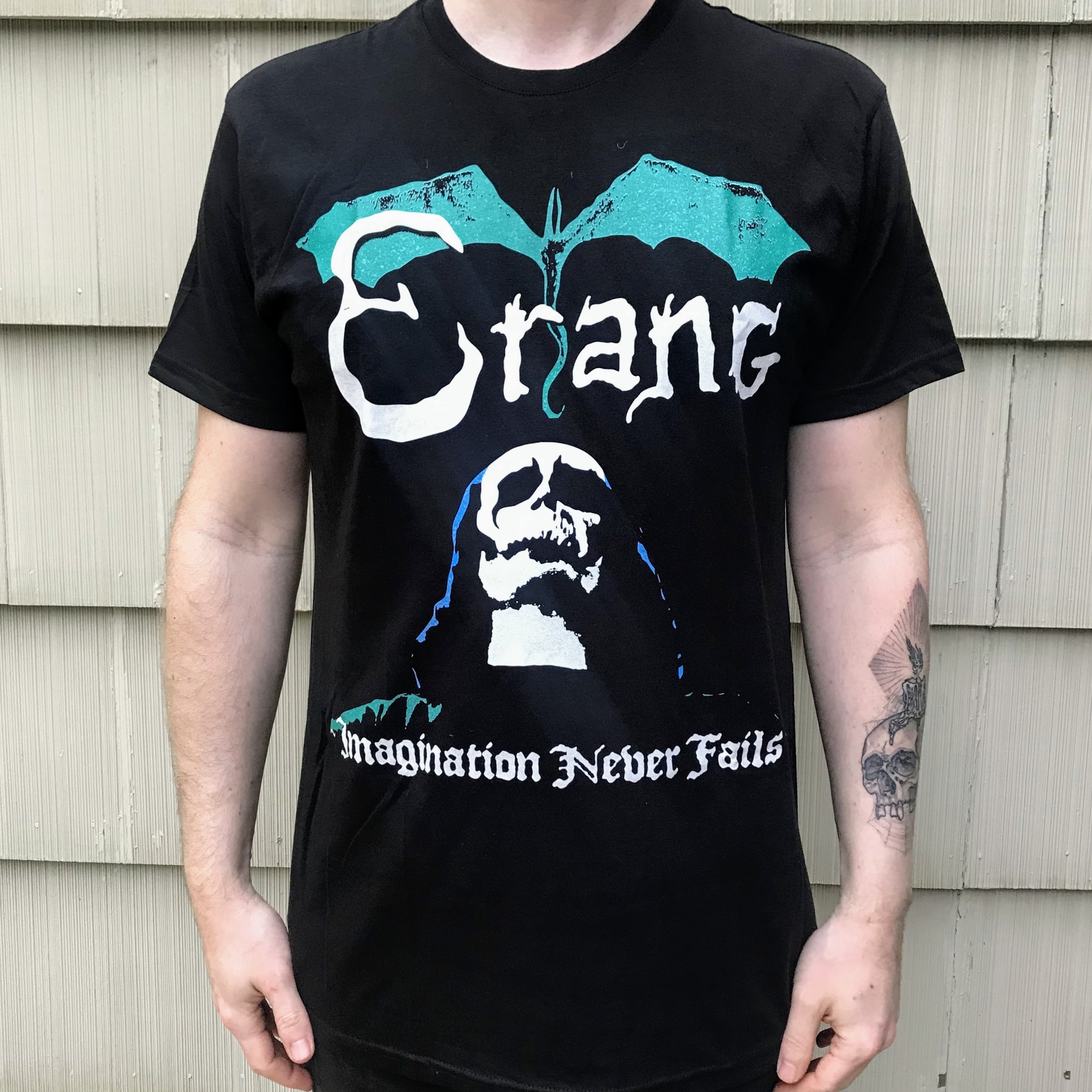 [SOLD OUT] ERANG "Imagination Never Fails (Green Skull)" T-Shirt [BLACK]